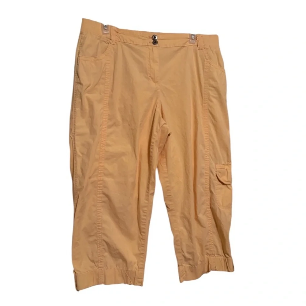 Chicos utility capri pants Chicos size 2 USA large yellow - Picture 2 of 6